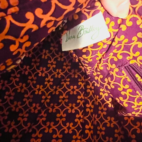 Vera Bradley Safari Sunset Tote/Shoulder Bag-Chain Strap-Pink/Maroon Mix-Quilted - Picture 14 of 16